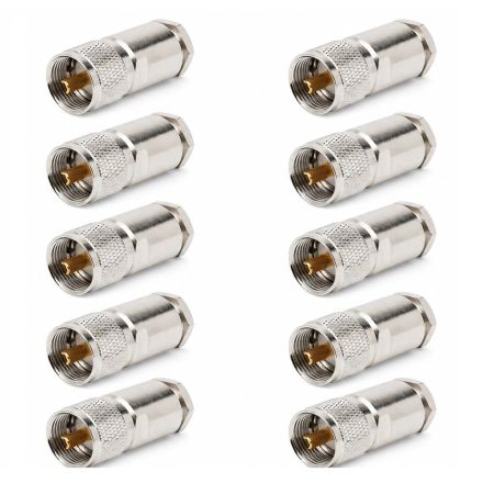 PL259 Compression Premium Plug (6mm) (For RG58) (Special Offer 10 Pack)