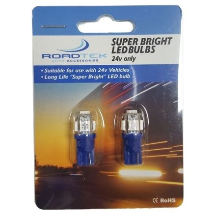 ROADTEK T10-5SMD 24V LED BULBS (BLUE) - 2PCS/PACK