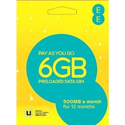 DISCONTINUED EE pre pay 6GB data sim (5ooMB a month)