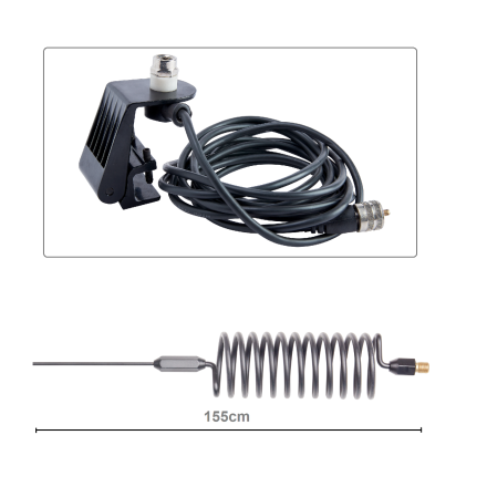 CB Aerial Kit - Black Tornado Stinger & Gutter Mount