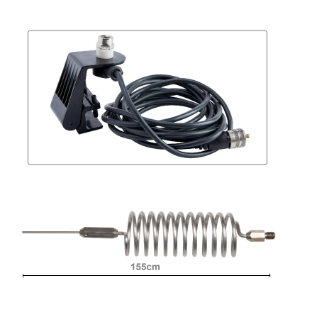 CB Aerial Kit - Stainless Steel Tornado Stinger & Gutter Mount