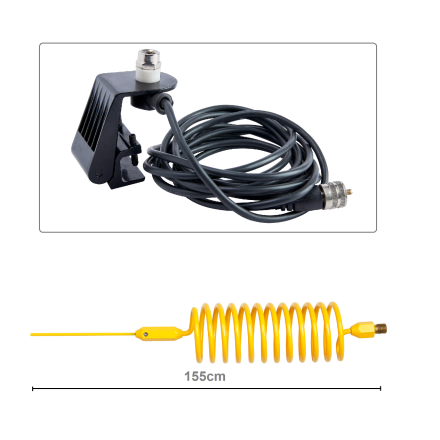 CB Aerial Kit - Yellow Tornado Stinger & Gutter Mount