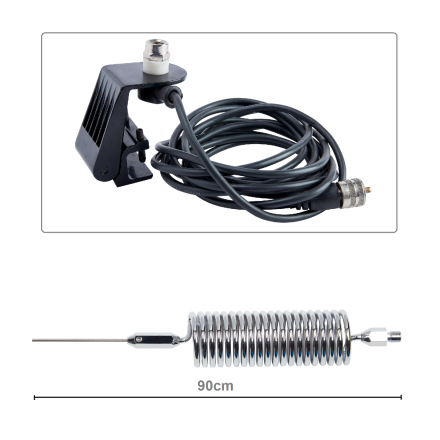 CB Aerial Kit - Chrome Tornado Mini Stinger & Gutter Mount