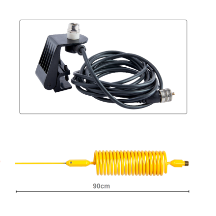CB Aerial Kit - Yellow Tornado Mini Stinger & Gutter Mount