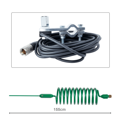 CB Aerial Kit - Green Tornado Stinger & Mirror Mount