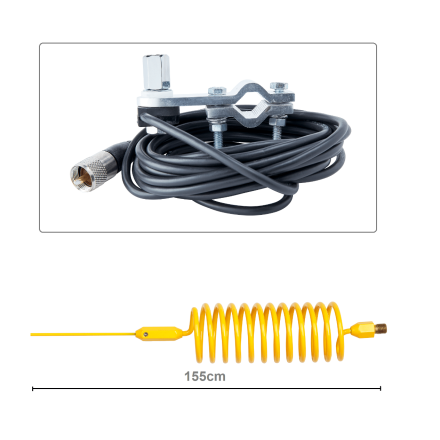 CB Aerial Kit - Yellow Tornado Stinger & Mirror Mount