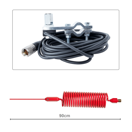 CB Aerial Kit - Red Tornado Mini Stinger & Mirror Mount (Complete Offer)