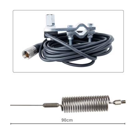 CB Aerial Kit - Stainless Steel Tornado Mini Stinger & Mirror Mount (Complete Offer)