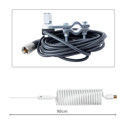 CB Aerial Kit - White Tornado Mini Stinger & Mirror Mount (Complete Offer)