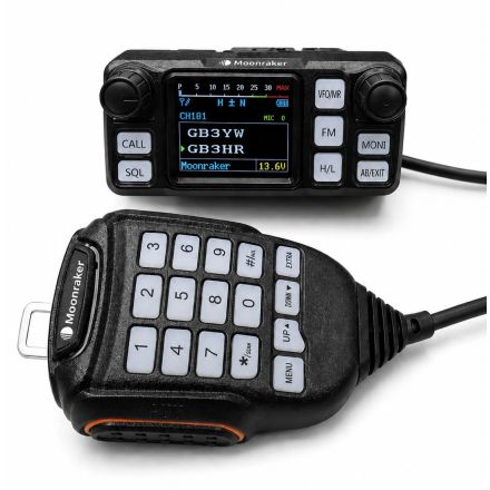 SOLD! B GRADE Moonraker Metis VHF/UHF Mini Mobile Transceiver (TATTY BOX)