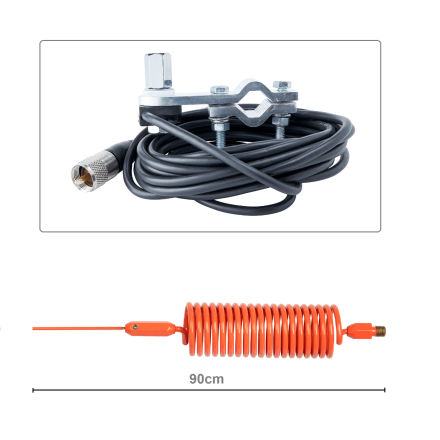 CB Aerial Kit - Orange Tornado Mini Stinger & Mirror Mount (Complete Offer)