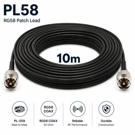 RG58 Patch Lead - 10 Metre (PL259 to PL259)