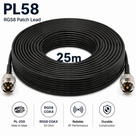 RG58 Patch Lead - 25 Metre (PL259 to PL259)