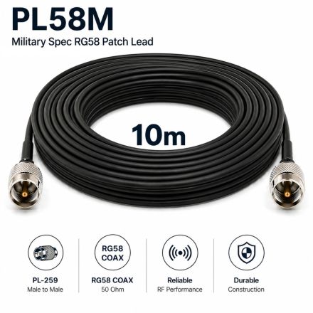 PL58M-10M - 10M (Military Spec) RG58 Patch Lead