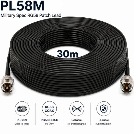 PL58M-30M - 30M (Military Spec) RG58 Patch Lead