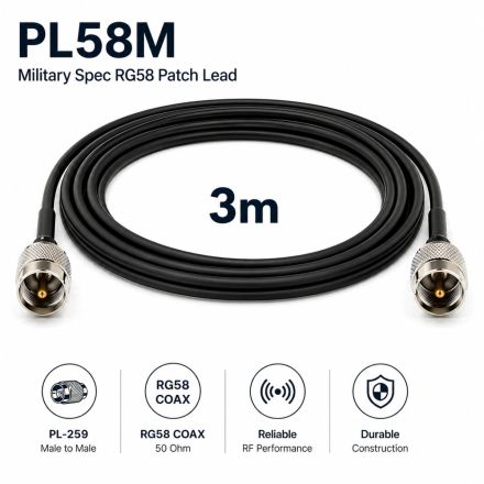 PL58M-3M - 3M (Military Spec) RG58 Patch Lead