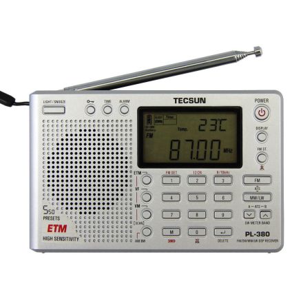 B Grade Tecsun PL-380 Portable World Band Receiver (Missing Radio Dust Cover)