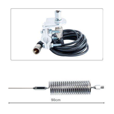 CB Aerial Kit - Chrome Tornado Mini Stinger & Rail Mount (Complete Offer)