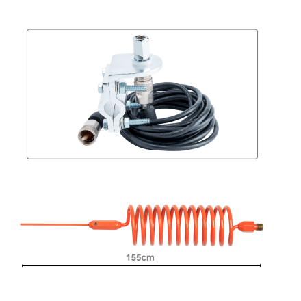 CB Aerial Kit - Orange Tornado Mini Stinger & Rail Mount (Complete Offer)