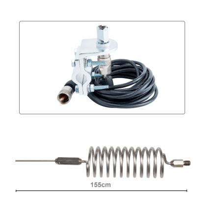 CB Aerial Kit - Stainless Steel Tornado Stinger & Rail Mount (Complete Offer)