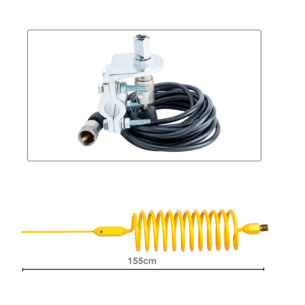 CB Aerial Kit - Yellow Tornado Stinger & Rail Mount (Complete Offer)