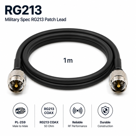 CS PREMIUM - 1M RG213 PL259 to PL259 Patch Lead